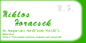 miklos horacsek business card